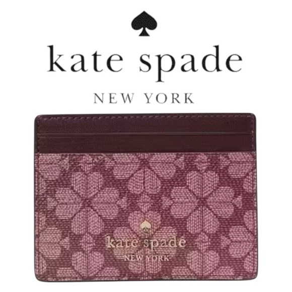 NWT Kate Spade Spade Flower Small Slim Card Holder - Picture 1 of 3